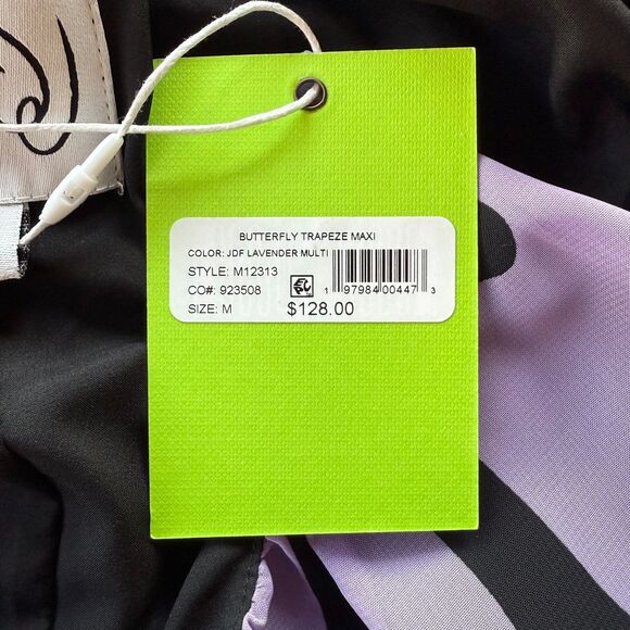 NWT Sam Edelman Women's Butterfly Trapeze Chiffon Maxi Dress in Lavender Multi M - Picture 6 of 11